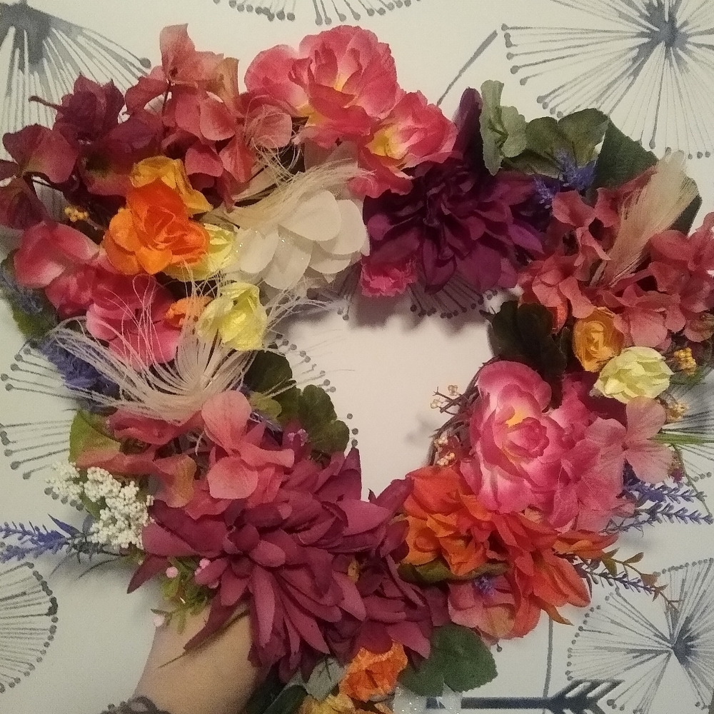 Floral heart shaped wreath